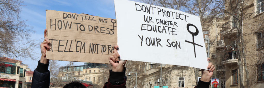 Feminists Pushed by Police During March for Women’s Rights in Azerbaijan